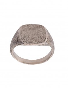 Brushed effect signet ring in silver WERKSTATT:MUNCHEN