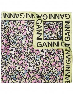 Silk scarf with floral print GANNI for women - SS22