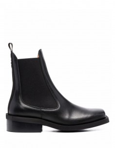 Black square-toe "Chelsea" boots GANNI for women - SS22