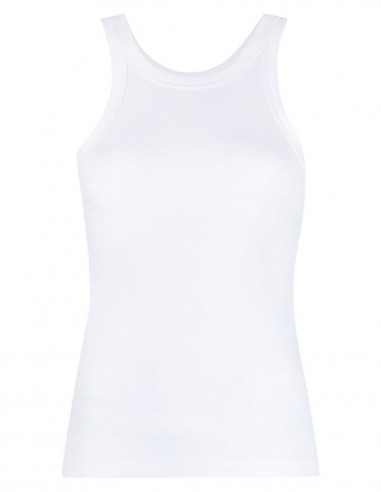 White ribbed TOTEME tight tank top for women - SS22