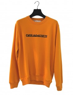 ﻿Orange sweatshirt with velvet chest logo OFF-WHITE - FW21