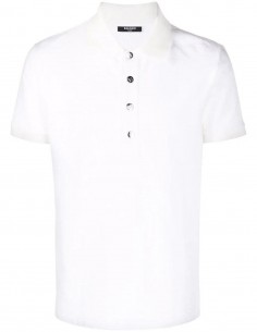 White polo shirt with monogrammed pattern  BALMAIN for men - SS22
