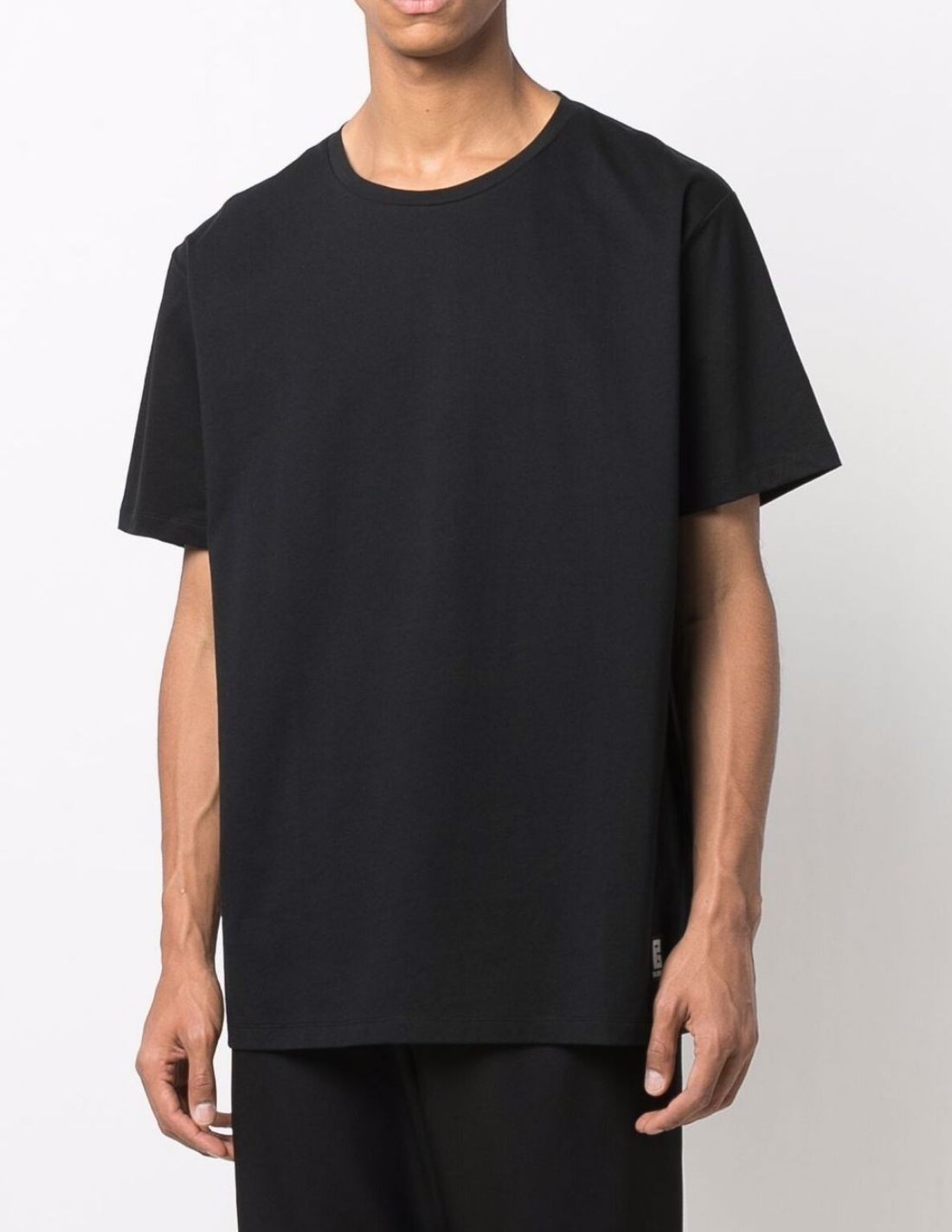 Oversized black t-shirt with vertical logo BALMAIN for men - SS22