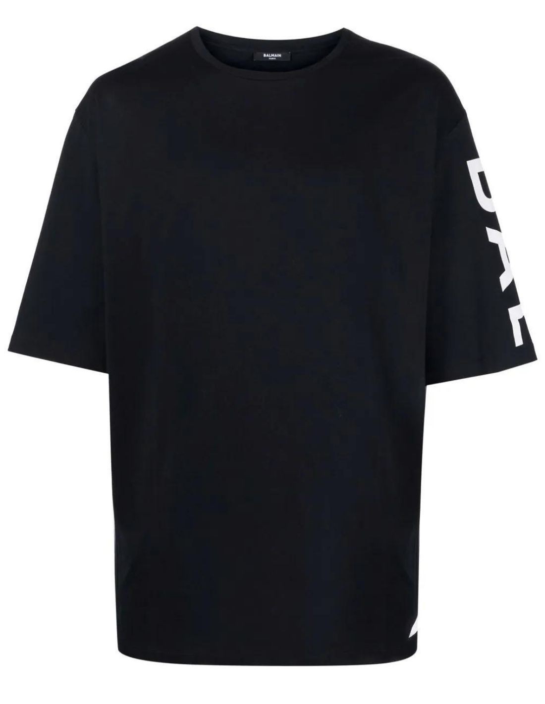 Oversized black t-shirt with one-sided logo BALMAIN for men - SS22