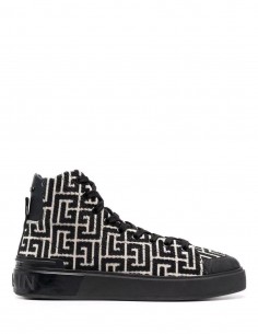 "B-Court" high top sneakers with monogrammed pattern BALMAIN for men - SS22