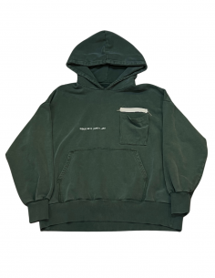 Green "ISSUE" printed hoodie VAL KRISTOPHER for men - FW21