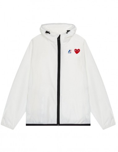 White "Claude" full zip k-way COMME DES GARÇONS PLAY X KWAY unisex - SS22