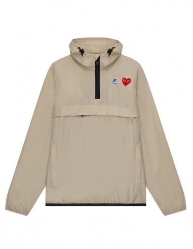 Beige "Leon" trucker collar k-way COMME DES GARÇONS PLAY X KWAY unisex - SS22