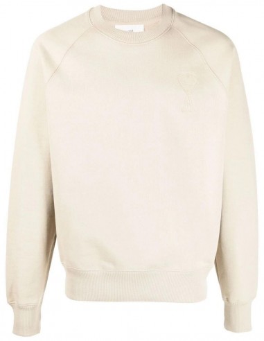 ﻿AMI PARIS oversize beige sweatshirt with tone-on-tone logo - SS22