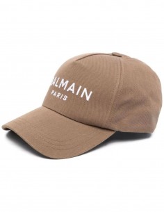 Brown cap with logo BALMAIN for men - SS22