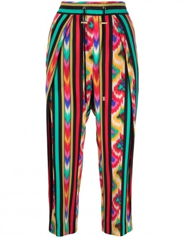 Multicoloured silk darts trousers BALMAIN for women - SS22