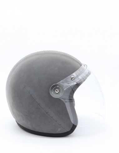 Silver "Flashbomb Talmud" motorcycle helmet ISAAC SELLAM x VELDT