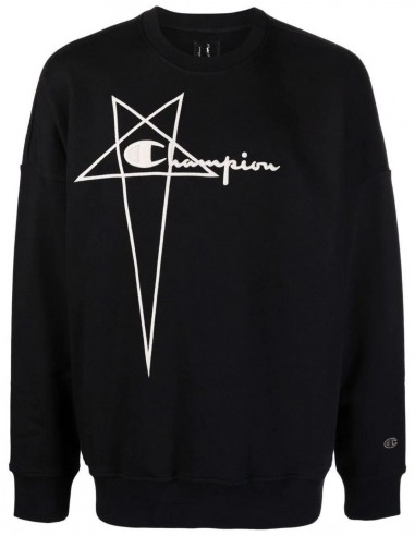 Black sweatshirt with embroidered logo RICK OWENS x CHAMPION - SS22