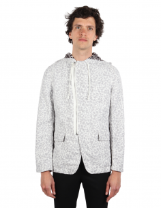 Veste zippée à capuche imprimé léopard comme des garçons black