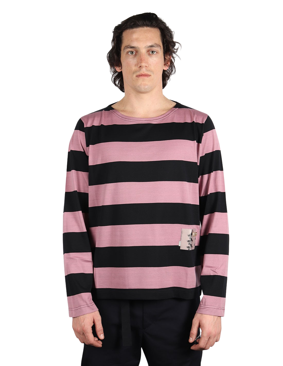 OAMC Jay long-sleeves pink striped shirt