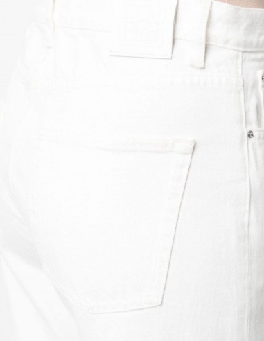 White cotton cropped straight-leg jeans TOTÊME - SS22
