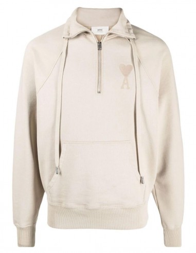 Beige trucker sweatshirt "Ami de Coeur" logo AMI PARIS - SS22