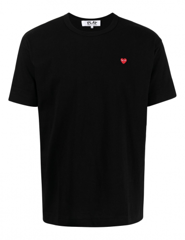 T-SHIRT MINI RED HEART EMBROIDERED- Black COMME DES GARÇONS PLAY