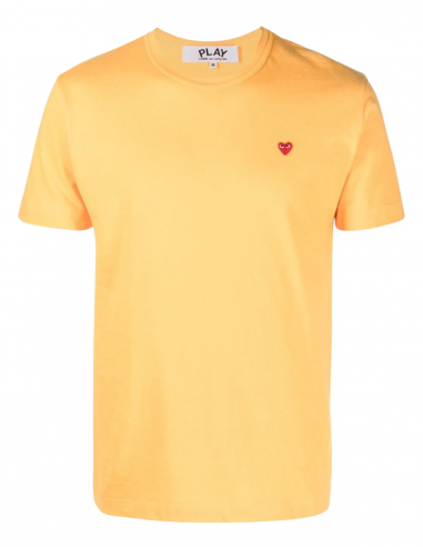T-SHIRT MINI RED HEART EMBROIDERED- orange COMME DES GARÇONS PLAY