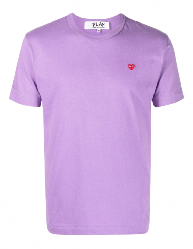 T-shirt mini red heart embroidered- purple COMME DES GARÇONS PLAY