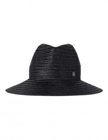 Chapeau panama noir en viscose tressée TOTÊME - SS22
