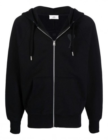Black zip-up hoodie "Ami de cœur" AMI PARIS - SS22