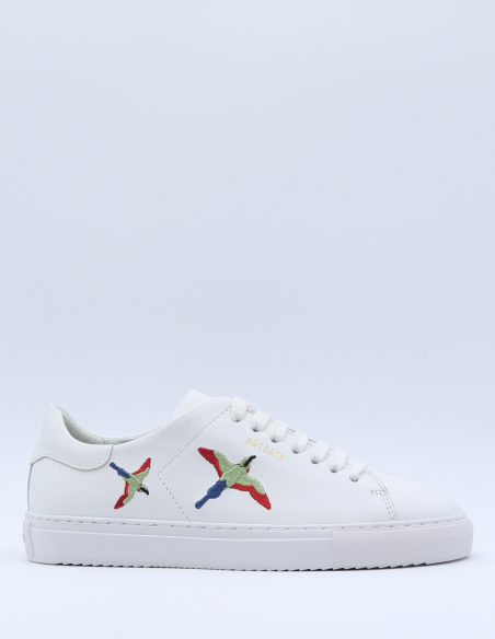 White sneakers with embroidered birds AXEL ARIGATO for women SS22.