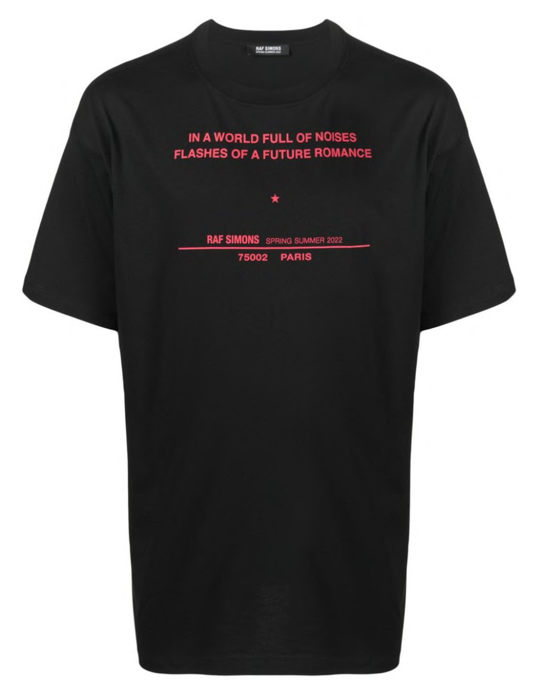 Black cotton T-shirt with red print 