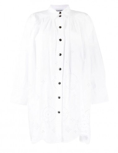 Blouse blanche broderie anglaise GANNI - SS22