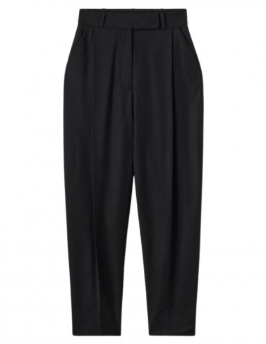 Pantalon à pinces noir en laine TOTÊME - FW22