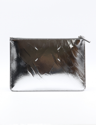Silver leather clutch bag MAISON MARGIELA - FW22