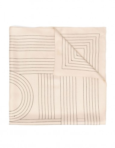 Ecru silk monogrammed scarf TOTÊME - FW22