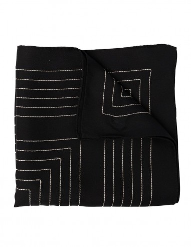 Black silk monogrammed scarf TOTÊME - FW22