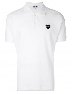 Polo blanc logo cœur noir COMME DES GARÇONS PLAY