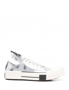 Rick Owens X Converse "DRKSTAR" low-top silver.