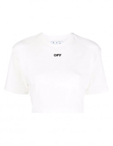 White crop top tee-shirt with "Off-stamp" logo OFF-WHITE - FW22