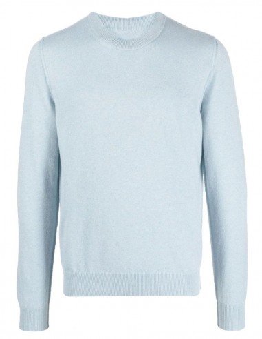 Pull col rond bleu en cachemire MAISON MARGIELA - FW22