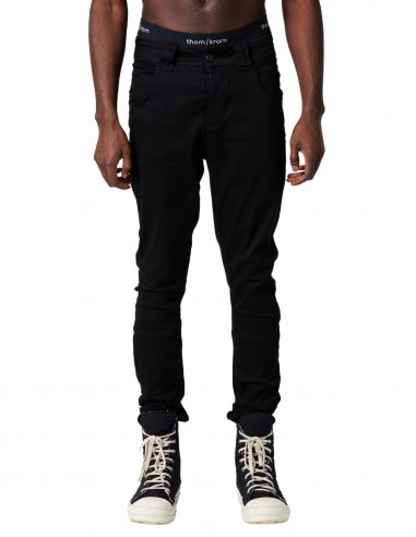 Black slim fit jeans with contrast stitching THOM KROM - FW22