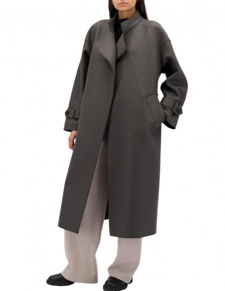 Womens Clothing Coats Raincoats and trench coats Harris Wharf London Wool Oversized Trench Coat in Black 