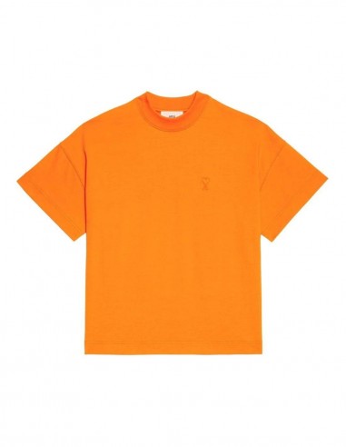 Orange tee-shirt with tone-on-tone little 