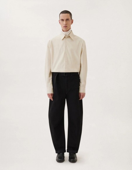 Black twisted belted pants LEMAIRE - FW22
