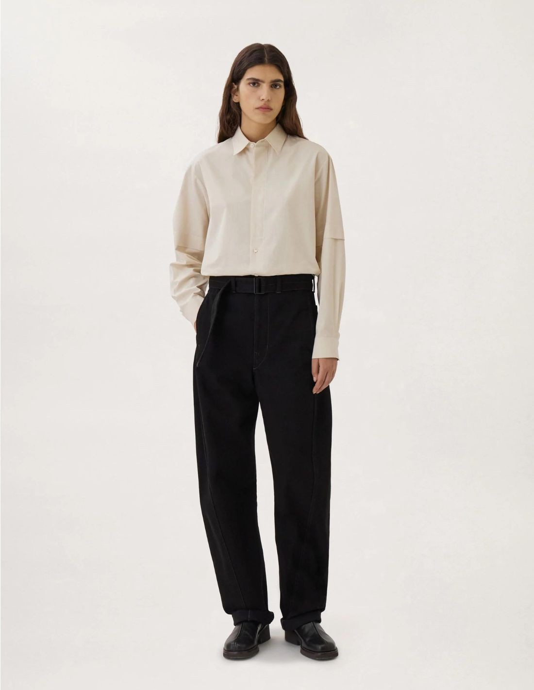 Black twisted belted pants LEMAIRE - FW22