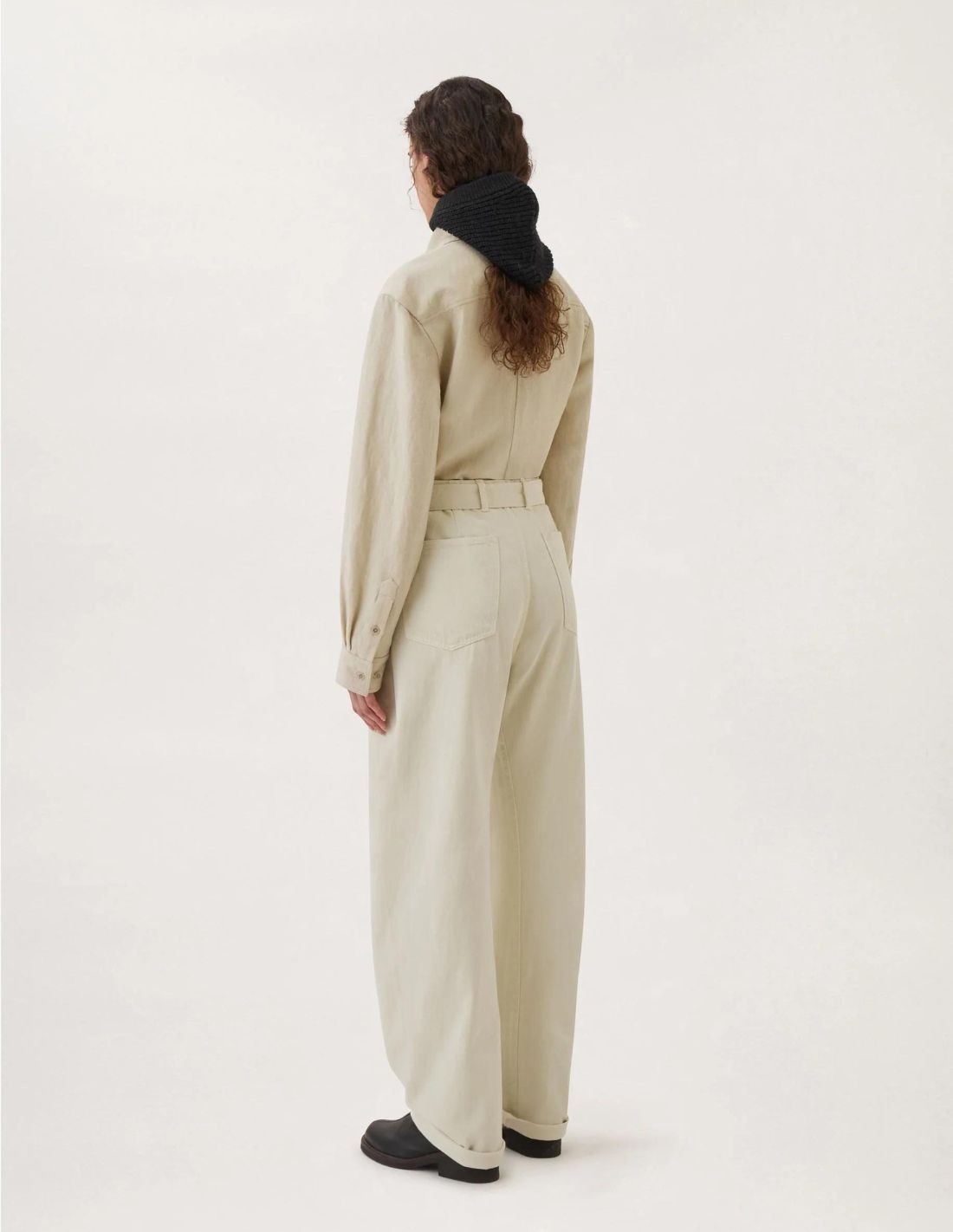 Misty ivory twisted belted pants LEMAIRE - FW22