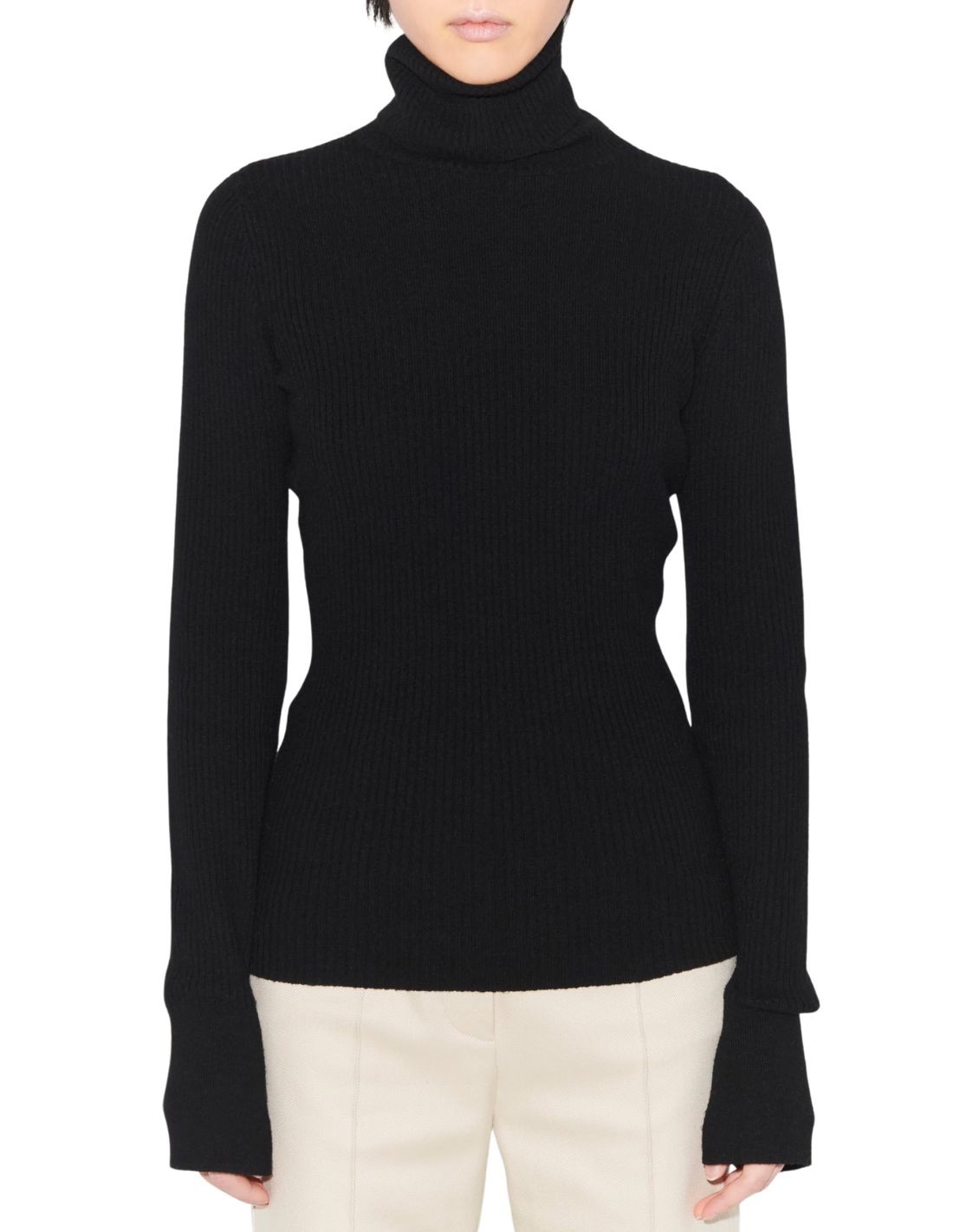 Black wool and cashmere rollneck sweater BARBARA BUI - FW22