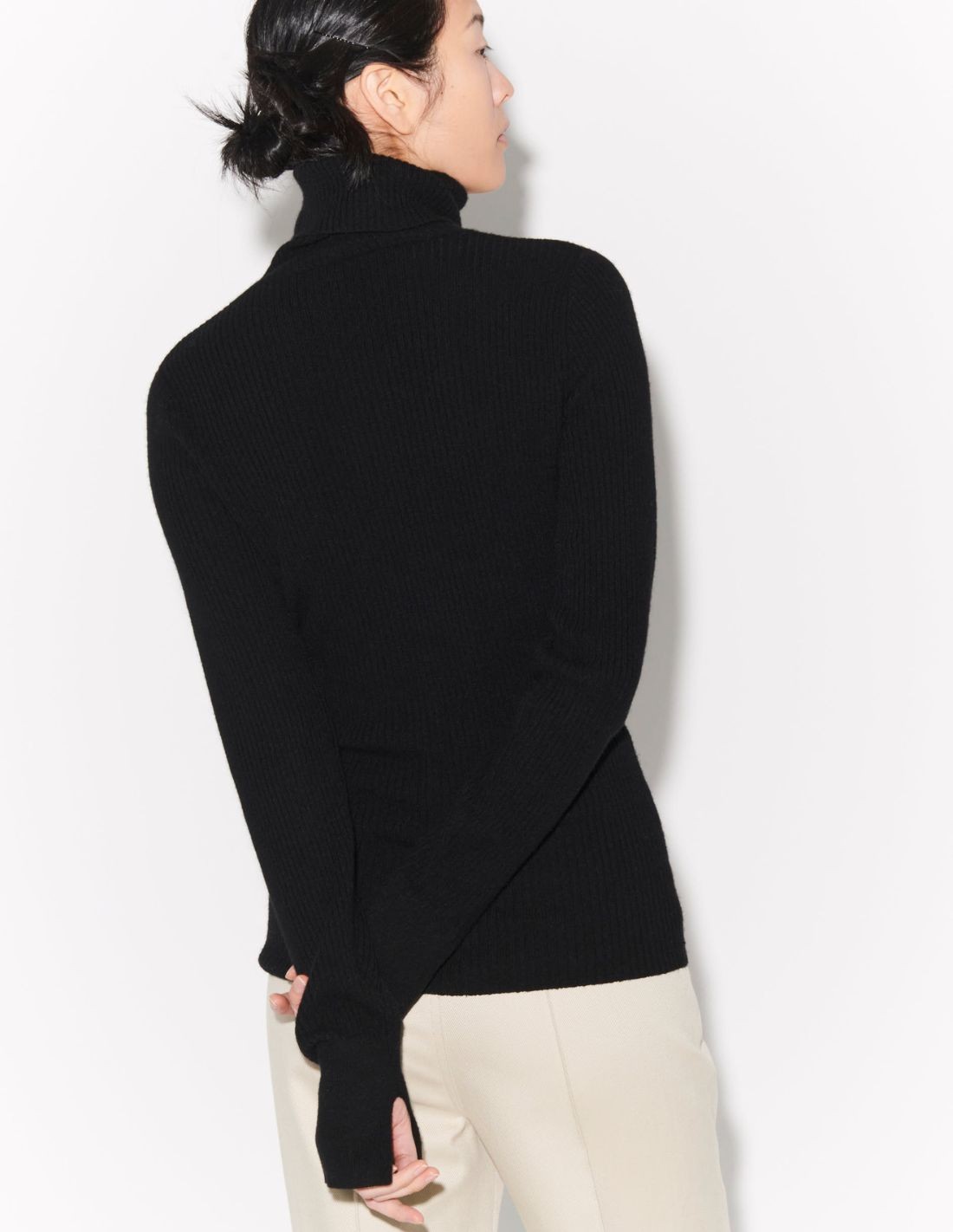 Black wool and cashmere rollneck sweater BARBARA BUI - FW22