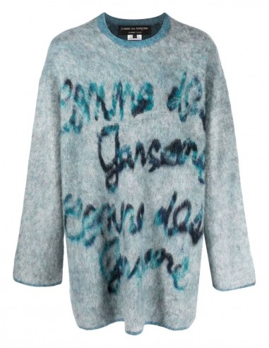 Pull oversize bleu en mohair COMME DES GARÇONS HOMME PLUS - FW22