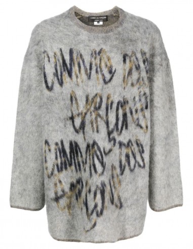 Pull oversize gris en mohair COMME DES GARÇONS HOMME PLUS - FW22