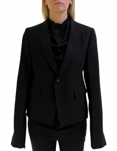 Veste de blazer RICK OWENS fendu en laine noire automne-hiver 2022