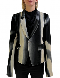 Veste de blazer en velours à imprimé noir RICK OWENS - FW22