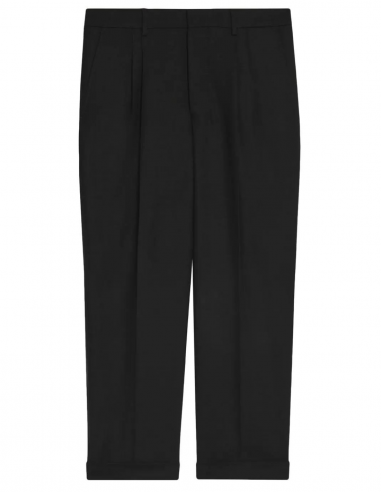 AMI PARIS turned up carrot fit trousers in black fall-winter 2022